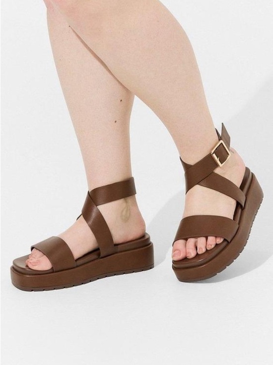 torrid Shoes - Torrid Buckle Wrap Flatform Sandal 10.5(WW)